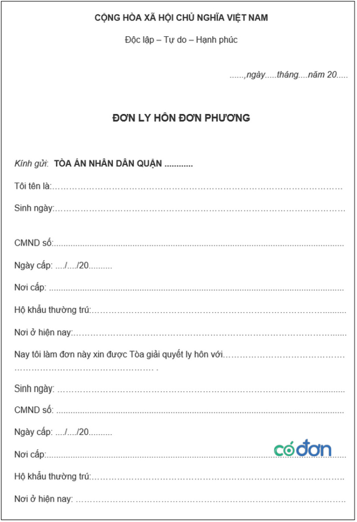 Download mau don xin ly hon don phuong