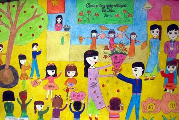 Chào mừng ngày nhà giáo Việt Nam 20/11, bức tranh vẽ cô giáo và học sinh đẹp và ý nghĩa đang chờ đón bạn. Nét vẽ tinh tế và màu sắc hài hòa sẽ khiến bạn trầm trồ, hãy không bỏ lỡ!