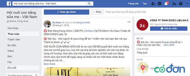 nhom ban hang online Facebook